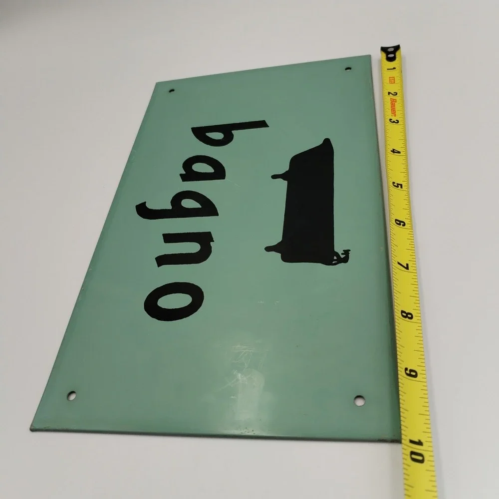 Anthropologie Bagno Metal Sign Mummert Vintage Style Clawfoot Tub Bath Decor USA